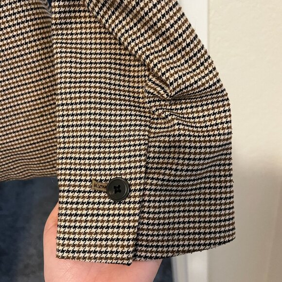 ZARA Tailored Houndstooth Blazer – Brown/Black/White, Size XS (USA 2) - Picture 3 of 9